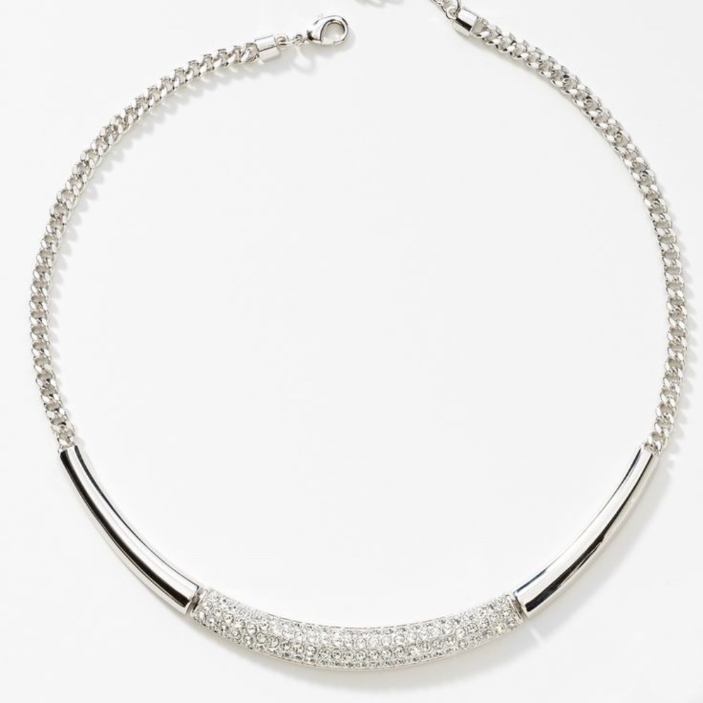 Touchstone Crystal White Collar Necklace